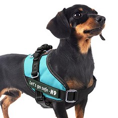12 X LAROO DOG HARNESS NO PULL SMALL, REFLECTIVE VEST HARNESS ESCAPE PROOF CHEST STRAP WITH HANDLE, ADJUSTABLE BREATHABLE SOFT PADDED FOR PUPPY TRAINING EXERCISE WALKING , S, BLUE  - TOTAL RRP £130: