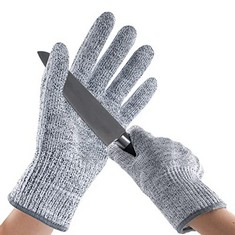 27 X ANDANDA 1/2/6 PAIRS SAFETY WORK GLOVES, CUT RESISTANT GLOVES FOOD GRADE, SAFETY KITCHEN CUTS GLOVES FOR OYSTER SHUCKING, FISH FILLET PROCESSING, MEAT CUTTING/WOOD CARVING,GREY M/L/XL WORKS, M/L/