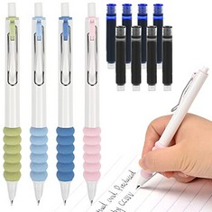 16 X XINRONGDA 4PCS RETRACTABLE FOUNTAIN PEN, PRESS TYPE REFILLABLE INK WRITING PEN, SMOOTH AND LONG-LASTING, SOFT NON-SLIP GRIP, RETRACTABLE PEN FOR WRITING, PAINTING, SCHOOL, OFFICE - TOTAL RRP £97