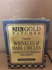 22 X 24K GOLD PATCHES TREATS WRINKLES DARK CIRCLES UNDER EYE FOREHEAD TREATMENT 26 PATCHES RRP £145: LOCATION - B RACK