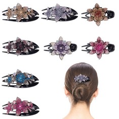 QTY OF ASSORTED ITEMS TO INCLUDE PLIGREAT 9PCS FLOWER RHINESTONE HAIR CLIPS FASHION HAIR CLAW RRP £282: LOCATION - C RACK