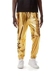 QTY OF ADULT CLOTHING TO INCLUDE LUCMATTON MENS METALLIC SHINY JOGGER GOLD LARGE RRP £284: LOCATION - C RACK
