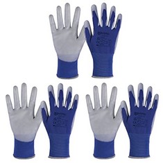 50 X ANDANDA SAFETY WORK GLOVES 3 PAIR XL BLUE RRP £508: LOCATION - D RACK