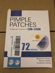 56 X PIMPLE PATCHES TREATMENT OF DAY AND NIGHT 12MM 10MM 72 PATCHES RRP £332: LOCATION - D RACK