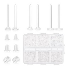 41 X JEFF DAD 620PCS 3MM INVISIBLE PLASTIC EARRINGS BLANK PINS STUD HYPOALLERGENIC EARRING BACKS PLASTIC EARRING POSTS SILICONE TRANSPARENT HEADWEAR DIY SUPPLIES - TOTAL RRP £123: LOCATION - A RACK