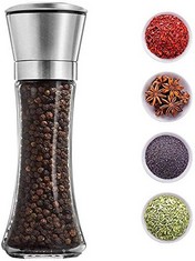 24 X SALT AND PEPPER GRINDER - PREMIUM STAINLESS STEEL SALT AND PEPPER MILL WITH ADJUSTABLE COARSENESS - SALT GRINDER AND PEPPER SHAKER MILL , 1PCS  - TOTAL RRP £200: LOCATION - A RACK