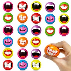 11 X 24 PIECES STRESS BALLS FOR ADULTS KIDS,SQUEEZE BALLS STRESS TOYS CARNIVAL PRIZES,EXPRESSIONS SENSORY BALLS BULK GIFTS PARTY FAVORS BOUNCY BALLS FOR HAND THERAPY - TOTAL RRP £92: LOCATION - A RAC