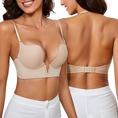 QTY OF ADULT CLOTHING TO INCLUDE SEA GALLERY LOW BACK BRA FOR WOMEN LOW CUT DEEP V: LOCATION - G RACK