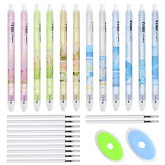 14 X JINXIAN 26 PCS ERASABLE PENS RUB OUT PENS 0.5MM WITH 12 REFILLS 2 RUBBERS FRICTION PENS AESTHETIC ROLLERBALL PENS FOR SCHOOL OFFICE STATIONERY STUDENTS SUPPLIES , BLUE+BLACK  - TOTAL RRP £79: LO