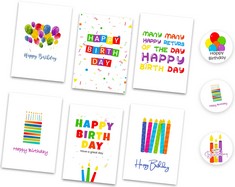 42 X GIFTINGHOUSE BIRTHDAY CARDS MULTIPACK WITH ENVELOPES & STICKERS, BLANK ECO FRIENDLY BIRTHDAY CARDS FOR WOMEN, MEN, KIDS HAPPY BIRTHDAY CARDS DESIGN , 24 PACK BIRTHDAY CARDS  - TOTAL RRP £280: LO