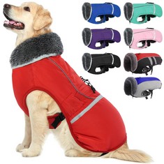 QTY OF ASSORTED ITEMS TO INCLUDE WATERPROOF WINTER WARM DOG COAT BLUE M: LOCATION - A RACK