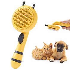 20 X CAT DOG BRUSH FOR GROOMING,LITTLE BEE PET GROOMING BRUSH,SELF CLEANING SLICKER PET BRUSH FOR SHORT OR LONG HAIRED CATS PUPPY KITTEN MASSAGE TO REMOVE LOOSE UNDERCOAT, MATS,TANGLED HAIR AND SHED