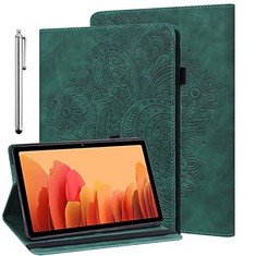 17 X GLANDOTU CASE HUAWEI MEDIAPAD T5 (T5 10) 10.1 INCH PU LEATHER CASE LIGHTWEIGHT FOLIO FLIP TABLET EMBOSSED LEATHER COVER CASE WITH FOLD STAND PROTECTIVE SHELL - GREEN - TOTAL RRP £226: LOCATION -