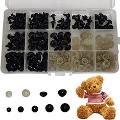 41 X 270 PCS SAFETY EYES WITH WASHERS, SMALL DOLL EYES 6-12MM BLACK PLASTIC CRAFT TOY EYES TEDDY BEAR EYES CROCHET EYES ANIMAL EYES AND NOSES FOR SOFT TOY MAKING/KNITTED TOYS/DIY CRAFT DOLLS PLUSH AN