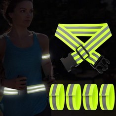 16 X AVIATOR REFLECTIVE BELT, 1 PCS HIGH VISIBILITY REFLECTIVE BELT AND 4 PCS REFLECTIVE ARMBAND/WRISTBANDS,SAFETY GEAR FOR RUNNING, CYCLING SASH,JOGGING BIKING,DOG WALKING FOR MEN AND WOMEN - TOTAL