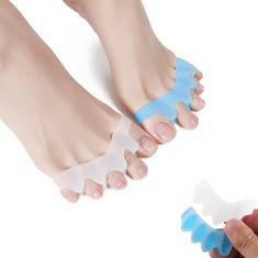 35 X CHENYU 6 PAIR TOE SEPARATORS FOR OVERLAPPING TOES CORRECTOR CORRECT TOES FOR THERAPEUTIC RELIEF FROM PLANTAR FASCIITIS TOE SPACER(BLUE AND CLEAR/12PCS) - TOTAL RRP £175: LOCATION - B RACK