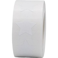 70 X WHITE STAR STICKERS 19.1 MM 0.75 INCH WIDE 500 COUNT - TOTAL RRP £636: LOCATION - C RACK