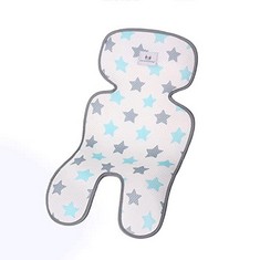 16 X 3D MESH STROLLER LINER INFANT SUMMER BABY CUSHION PAD COOL SEAT INSERT FOR STROLLER INFANT CUSHION PAD SINGLE LAYER (BLUE STAR) - TOTAL RRP £93: LOCATION - D RACK