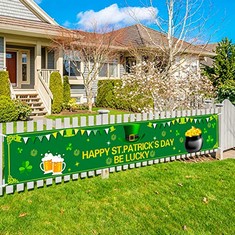 QTY OF ASSORTED ITEMS TO INCLUDE HAPPY ST. PATRICKS DAY BANNER. 9.9*1.6 FEET. RRP £242: LOCATION - D RACK