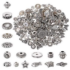 59 X METAGIO 200PCS SILVER SPACER BEADS JEWELRY BEAD, ALLOY SPACER BEADS TIBETAN SPACER BEADS FOR DIY BRACELETS NECKLACES JEWELRY AND CRAFTING MAKING - TOTAL RRP £230: LOCATION - E RACK