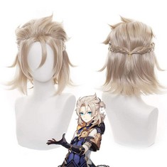 QTY OF ASSORTED ITEMS INCLUDE ROSARIA WIG COSPLAY COSTUME WIG ANIME WITH FREE WIG CAP. : LOCATION - E RACK