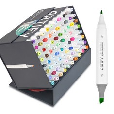 3 X ARTIFY 48 TROPICAL COLORS ART MARKERS, FINE & BROAD DUAL TIPS PROFESSIONAL ARTIST MARKERS IN CASE, DRAWING MARKER SET WITH CARRYING CASE - TOTAL RRP £95: LOCATION - E RACK
