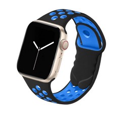 30 X LOB HOT SPORT STRAP COMPATIBLE WITH APPLE WATCH STRAP 38MM 40MM 41MM 42MM 44MM 45MM 49MM, BREATHABLE SOFT SILICONE STRAP REPLACEMENT FOR IWATCH SERIES 9 8 7 6 5 4 3 2 1 SE MEN WOMEN, BLACK BLUE