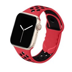 36 X LOB HOT SPORT STRAP COMPATIBLE WITH APPLE WATCH STRAP 38MM 40MM 41MM 42MM 44MM 45MM 49MM, BREATHABLE SOFT SILICONE STRAP REPLACEMENT FOR IWATCH SERIES 9 8 7 6 5 4 3 2 1 SE MEN WOMEN, RED BLACK -