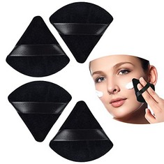 150 X 4 PIECES TRIANGLE MAKEUP POWDER PUFF, SOFT SPONGE POWDER PUFF FOR LOOSE POWDER FOUNDATION, WET DRY MAKEUP TOOL (BLACK) - TOTAL RRP £429: LOCATION - H RACK