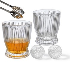 QTY OF ASSORTED ITEMS TO INCLUDE CAKEFLY GOLF BALLS WHISKY GLASSES SET OF 2 RRP £248: LOCATION - H RACK