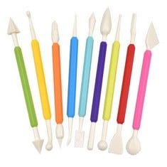 53 X 9 PCS FONDANT ICING CAKES TOOLS, CAKE MODELLING DECORATING TOOLS, CLAY MODELLING TOOLS PLASTIC CARVED PEN, DOUBLE-ENDED CLAY SCULPTURE KNIFE, BAKING ACCESSORIES FOR CAKES, CLAYS, POTTERY SUGARCR