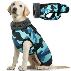 13 X KUOSER WARM DOG COAT, WATERPROOF DOG JACKET, DOG COAT FOR SMALL DOGS, DOG WINTER COAT, DOG COAT BIG DOGS, DOG COAT WINTER OUTDOOR BLUE CAMOUFLAGE - TOTAL RRP £227: LOCATION - A RACK