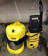 KARCHER WD 3 PREMIUM WET AND DRY VACUUM + KARCHER K 2950 PRESSURE WASHER : LOCATION - B RACK(COLLECTION OR OPTIONAL DELIVERY AVAILABLE)