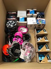 PALLET OF ASSORTED CYCLING HELMETS TO INCLUDE SCHWINN THRASHER YOUTH BIKE HELMET SIZE 54-58CM: LOCATION - BACK FLOOR(COLLECTION OR OPTIONAL DELIVERY AVAILABLE)
