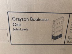 JOHN LEWIS GRAYSON OAK BOOKCASE RRP £699: LOCATION - PHOTO BOOTH(COLLECTION OR OPTIONAL DELIVERY AVAILABLE)