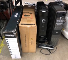 QTY OF ASSORTED HEATERS TO INCLUDE DREO ELECTRIC OIL FILLED HEATER: LOCATION - FRONT TABLES(COLLECTION OR OPTIONAL DELIVERY AVAILABLE)