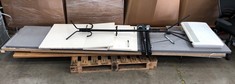 PALLET OF ASSORTED ITEMS TO INCLUDE BLACK METAL COAT HANGER : LOCATION - FRONT FLOOR(COLLECTION OR OPTIONAL DELIVERY AVAILABLE)