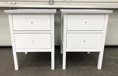 JOHN LEWIS ANYDAY WHITE WILTON SET OF 2 DRAWER RRP £149: LOCATION - FRONT FLOOR(COLLECTION OR OPTIONAL DELIVERY AVAILABLE)