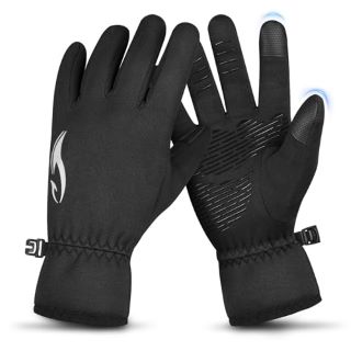 18 X ATERCEL WINTER GLOVES MEN WOMEN, RUNNING GLOVES THERMAL ANTI-SLIP TOUCH SCREEN GLOVES WINDPROOF WARM WATER-RESISTANT GLOVES FOR CYCLING, RUNNING, WALKING (BLACK) S - TOTAL RRP £163: LOCATION - C