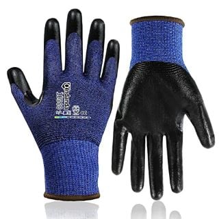 28 X ANDANDA 1 PAIR LEVEL 5 CUT RESISTANT GLOVES, PU COATED SAFETY WORK GLOVES, COMFORT STRETCH FIT, SEAMLESS STRUCTURE, WORK GLOVES SUITABLE FOR GARDE/CONSTRUCTION/GLASS MANUFACTURING/MACHINERY, MED