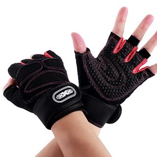 50 X COLIXPET GYM GLOVES, WEIGHT LIFTING GLOVES WITH WRIST WRAP SUPPORT GLOVES FOR MEN & WOMEN PALM PROTECTION FOR WORKOUT TRAINING?FITNESS, HANGING, PULL UPS RED SIZE XL - TOTAL RRP £291: LOCATION -