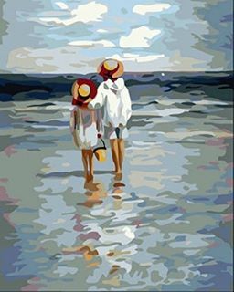 10 X YXQSED [FRAMELESS DIY OIL PAINTING PAINT BY NUMBER KITS HOME DECOR WALL PIC VALUE GIFT-LINEN MATERIAL-SEE TO SEA 16X20 INCH - TOTAL RRP £108: LOCATION - G