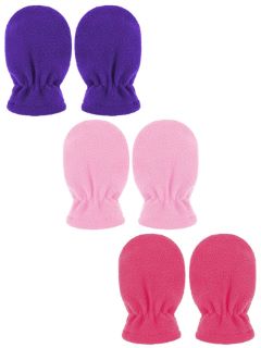 22 X 3 PAIRS BABY AND TODDLER WINTER MITTENS KIDS FLEECE WARM MITTENS FOR BABY BOY GIRL (ROSE RED, PINK, DARK BLUE, 6-18 MONTHS) - TOTAL RRP £200:: LOCATION - G