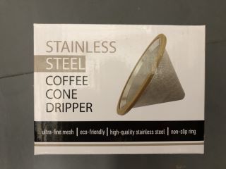 14 X WILLOW & EVERETT STAINLESS STEEL COFFEE CONE DRIPPER RRP £120:: LOCATION - G
