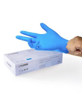 26 X LANON 3 MIL DISPOSABLE NITRILE GLOVES FOOD GRADE WITH TEXTURED FINGERTIPS, LATEX FREE, POWDER FREE, PACK OF 100, BLUE, X-LARGE - TOTAL RRP £222: LOCATION - G