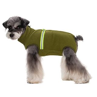 31 X DOG RECOVERY SUIT WARM VEST JACKET,PET WINTER FLEECE ONESIE SWEATER WITH D-RING AND REFLECTIVE STRIPS,COLD WEATHER COAT FOR SMALL MEDIUM DOGS CATS_XL(GREEN) - TOTAL RRP £335: LOCATION - I