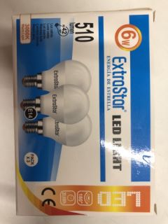 QTY OF ASSORTED ITEMS TO INCLUDE EXTRASTART LED LIGHT 510 LUMEN E14 PACK OF 3 RRP £300: LOCATION - J