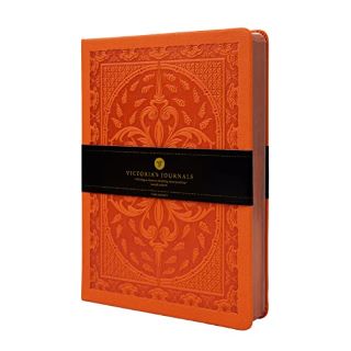 14 X VICTORIA`S JOURNALS VINTAGE NOTEBOOK, CLASSIC A5 JOURNAL, LEATHER HARD COVER, HARDBACK NOTEBOOK, QUALITY DESIGN DIARY (ORANGE) - TOTAL RRP £252: LOCATION - K