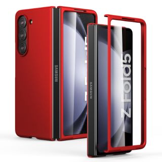 15 X EASTCOO SLIM FIT GALAXY Z FOLD 5 CASE, [BUILT-IN CLEAR HARD FRONT SCREEN FILM+HARD PC BACK] [FROSTED FEEL] NON-SLIP LIGHTWEIGHT FULL-BODY PROTECTIVE CASE COVER FOR SAMSUNG GALAXY Z FOLD 5, RED -