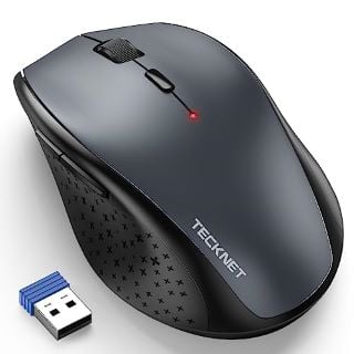 10 X TECKNET WIRELESS MOUSE FOR LAPTOP, 3200 DPI OPTICAL COMPUTER MICE WITH 6 ADJUSTABLE LEVELS, 30 MONTHS LONG BATTERY LIFE 2.4G CORDLESS USB MOUSE FOR NOTEBOOK, PC, OFFICE HOME WORK (GREY): LOCATIO